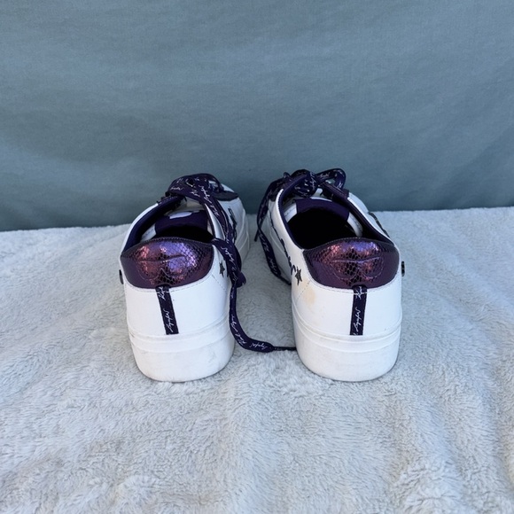 Karl Lagerfeld EUC Paris White CATE ROCKER LACE UP SNEAKERS womens size 7 - Picture 4 of 11